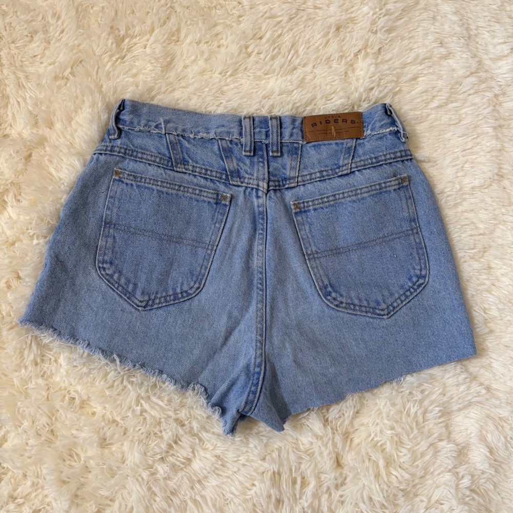 Vintage Riders by Lee High Waisted Light Wash Denim Cut Off Shorts 26 Waist